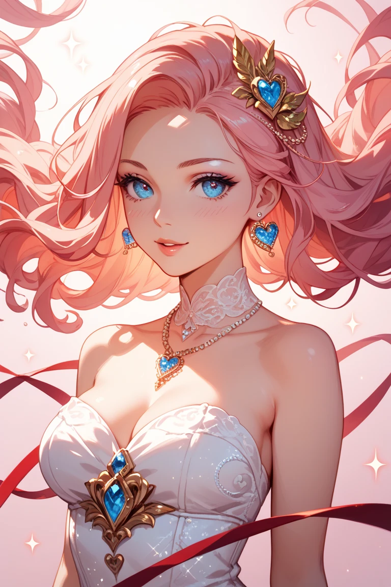Artistic anime illustration focusing on a girl's arm adorned with a glowing, neon floral tattoo. The tattoo is a mix of blue and pink flowers and leaves, emitting a soft light. The girl has long, flowing hair and is dressed in a white, off-shoulder outfit. The scene has a dreamy, soft focus effect, emphasizing the ethereal glow of the tattoo.