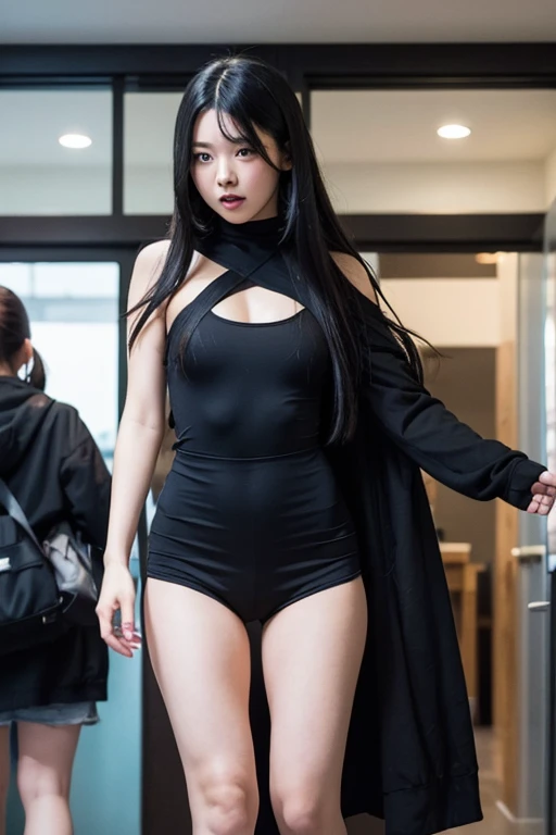 ((masterpiece, best quality)),((high resolution:1.3)), 1 Girl, solo, Cowboy Shot, Blurred Background, (((Small breasts))), Thighs, (((cool Pose))), ((full body bandage:1.2)),