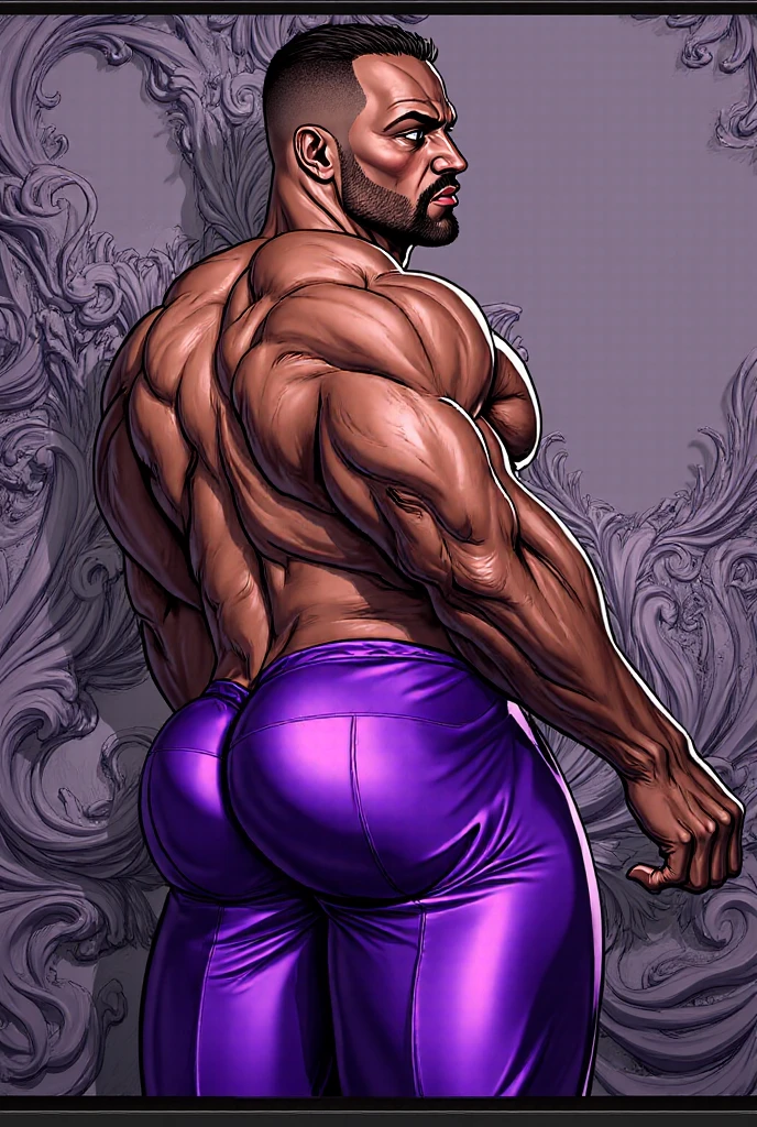 arafed man in a tight pants standing in a bedroom, toned derriere, leaning against the window, ripped, next to a big window, next to a window, casual, looking outside, lit from behind, shapely toned derriere, thicc, curvy accentuated booty, big arches in the back, shapely derriere