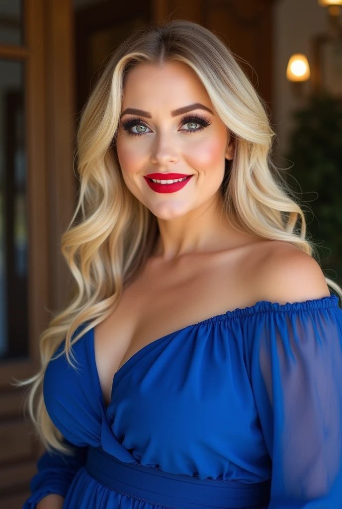 Blick auf den Betrachter:1.5, Portrait of Paigespiranac in blue evening wear at a stylish ball, full entire body, (Hochdetailliertes Fell:1.2), 8K UHD, DSLR, Sanftes Licht, High quality, Filmkorn, Fujifilm XT3