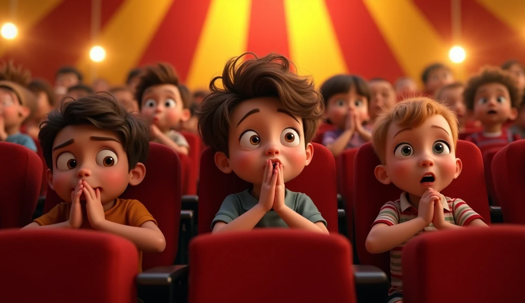 create a 3D movie poster inspired by Disney Pixar, The scene of children surrounded by angels,who are in your protection.