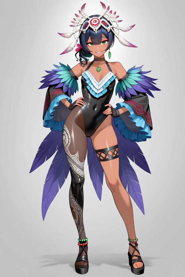 [(white background:1.5)::5], (bottle bottom:0.9), masterpiece,(full body:1.2),(masterpiece, ultra high res, 16k uhd, high quality),1girl demon,dark skin,,horn hybird creature