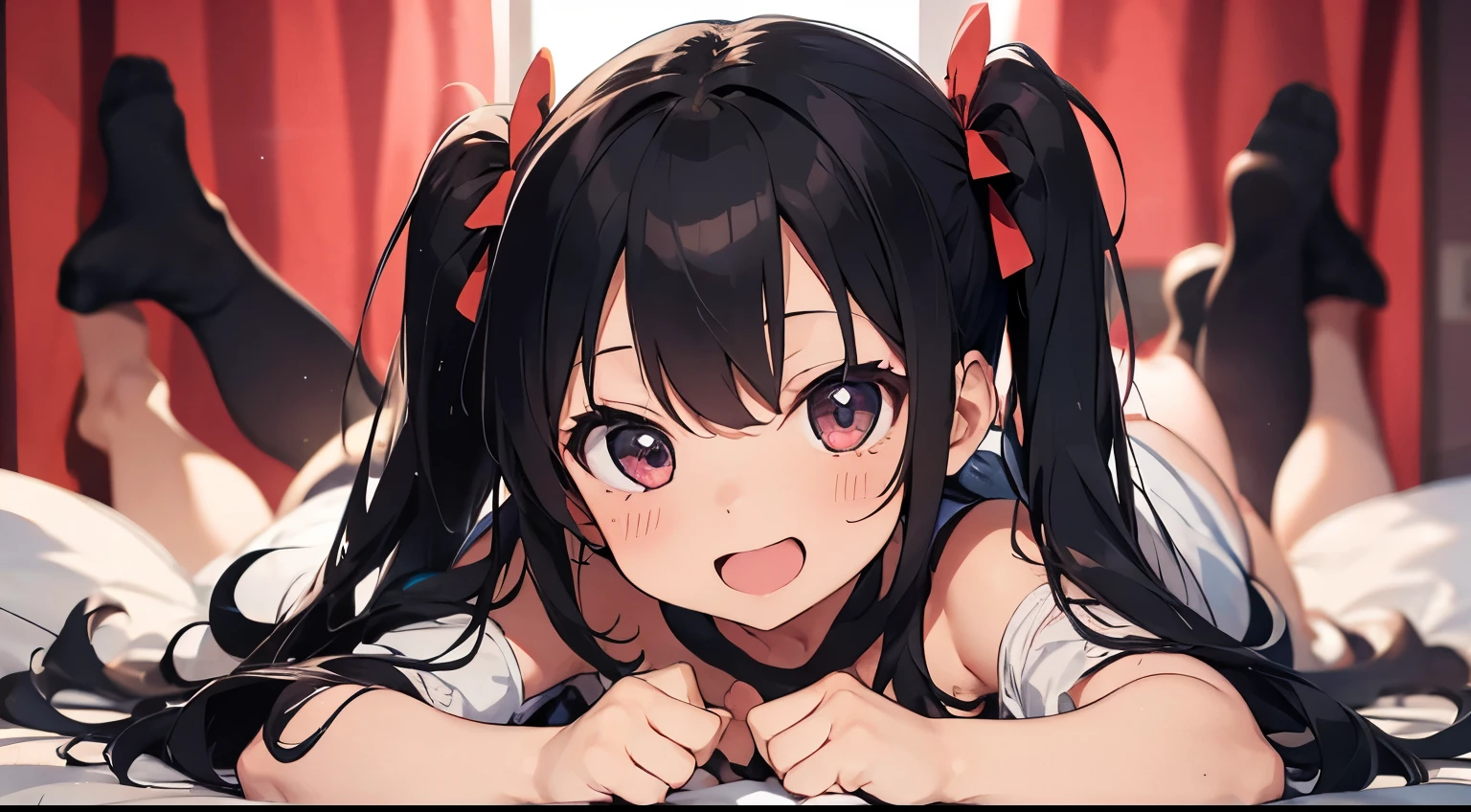 Grin、Double teeth、Young girl、younger sister、Brat、Twin tails、One Woman、Low Angle、Proud face、panties、good、panties丸見え、Lie down with your legs spread、Beautiful woman、Acme Face、Best image quality、High resolution、masterpiece、super high quality、Thick pubic hair、Screaming orgasm face、panties、Big Ass、Blushing、4K quality、Blushing、Sweaty all over、Heavy breathing、Cowboy Shot、Cowboy Shot、{Highest quality}, {so beautiful}, {Very detailed}, {Best illustrations}, Usage notes,