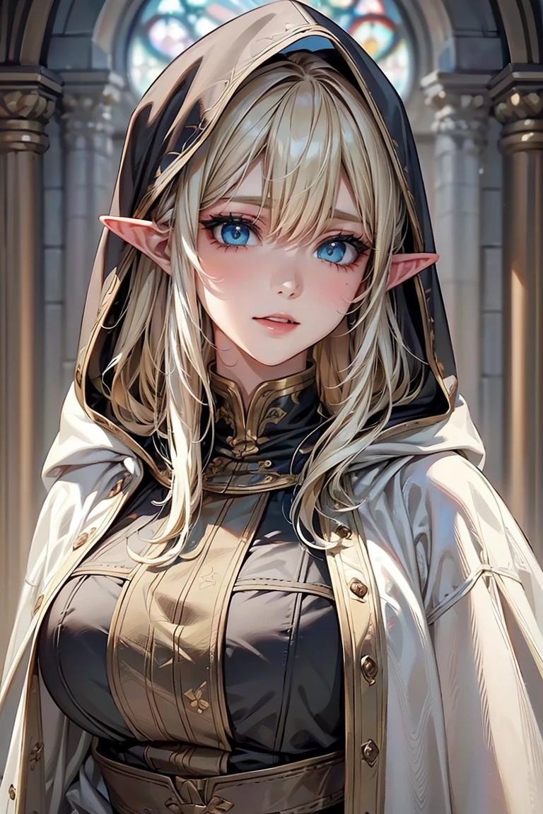 work of art, epic details, ultra detaild, best resolution, blonder woman, BEAUTIFUL ELF, rosto angelical, wearing loose, fuzzy white kigurumi pajamas with a panda bear hood, perfect hands, eyes locked, sleeping, Scenario: inside your room, supper: sleeping, no mistakes, epic details na face, ultra perfect eyes