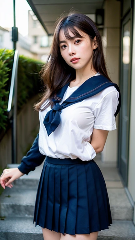 ((Breast enlargement)), (masterpiece, Highest quality:1.2), 8K, Young and beautiful girl, 85mm,Official AR RAW Photos, (Baby Face), ((Small face)), (((Super big breasts))),  Detailed nipples, Show me your ears、photo shoot, Cute face, Thighs, Classroom after school, Looking at the audience, Embarrassing、smile、No makeup, Film Grain, chromatic aberration, Sharp focus, Face Light, Bright lighting, 10 generations, Detailed face, Background blur、((((((14 year old high school girl))))))、Narrow waist, ((Schoolgirl uniform, Checkered pleated mini skirt)), (White tiny panties), Lift the skirt with your hands