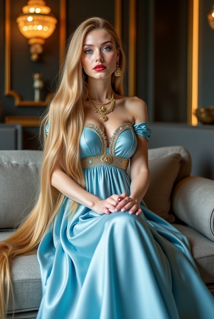 off-shoulder , long hair,  cleavage,   dirty dress, crowd, wild hair, kneeling, mermaid