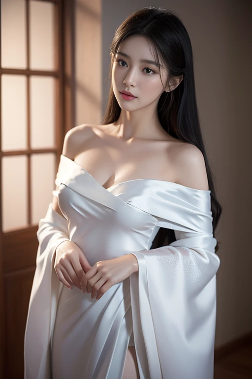 Fashion model 20 years old [[[[closeup cleavage]]]], [[[[boobgasm]]]], [[[[coll]]]], [[[[bshoulders]]]], perfect  eyes, Perfect iris，Perfect lips，perfect teeth，Perfect skin，Long face，slender nose，tall nose bridge，Soft front light，hdr，Movie girl，Simple hairstyle，light make-up，Casual，（pastel colour：1.2）