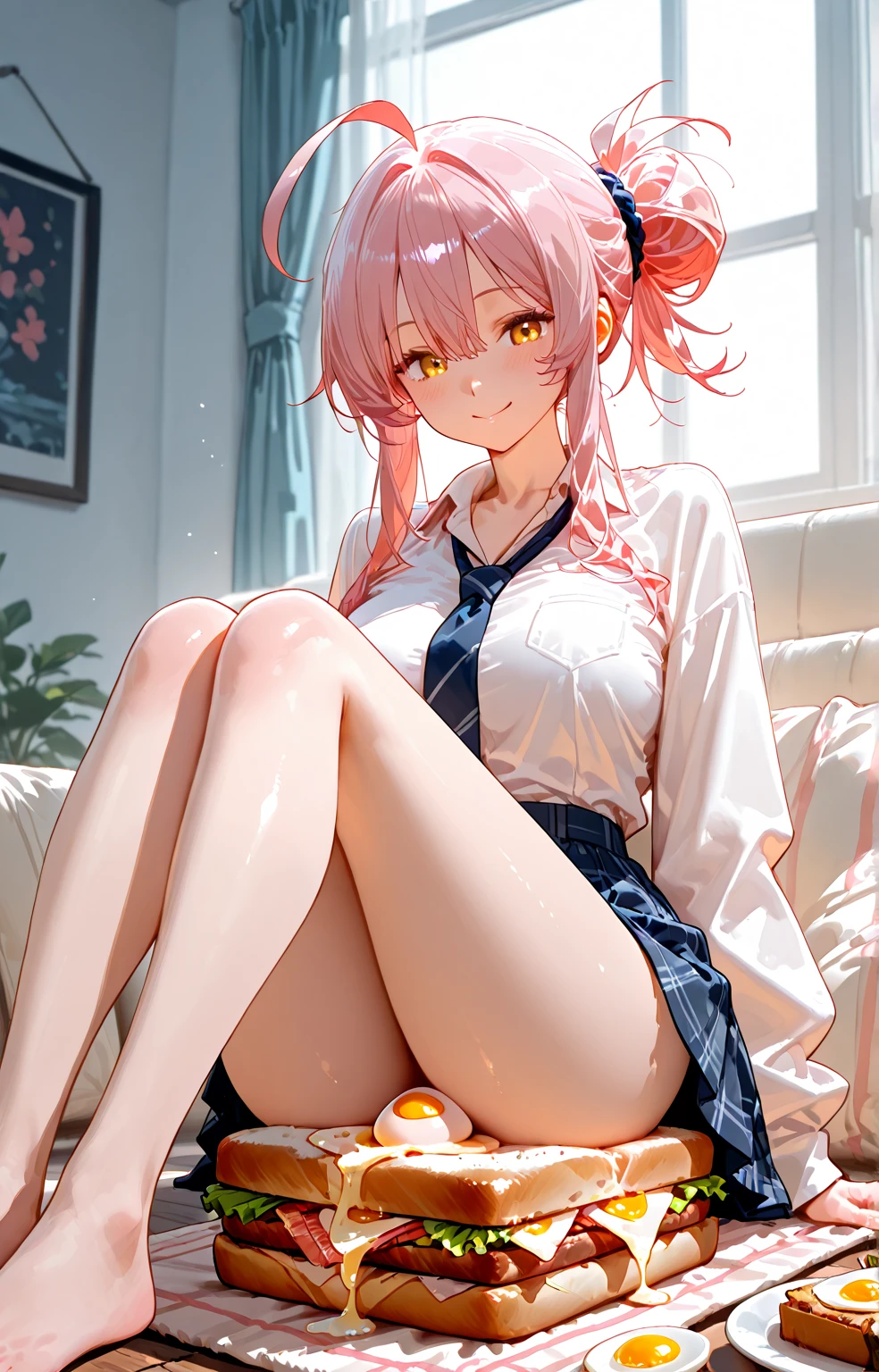 Tabletop、Ultra HD animation quality、8k、School classroom、high school girl、18-year-old、Delicate face、Red cheeks、Half-open mouth、ponytail、Short-sleeved sailor uniform、Stick your butt out、I put my hands on the desk and turned around...、Butt sticking out pose、White sheer panties、big ass thighs、Perfect limbs、desire、Wet crotch、Embarrassed look、sweating