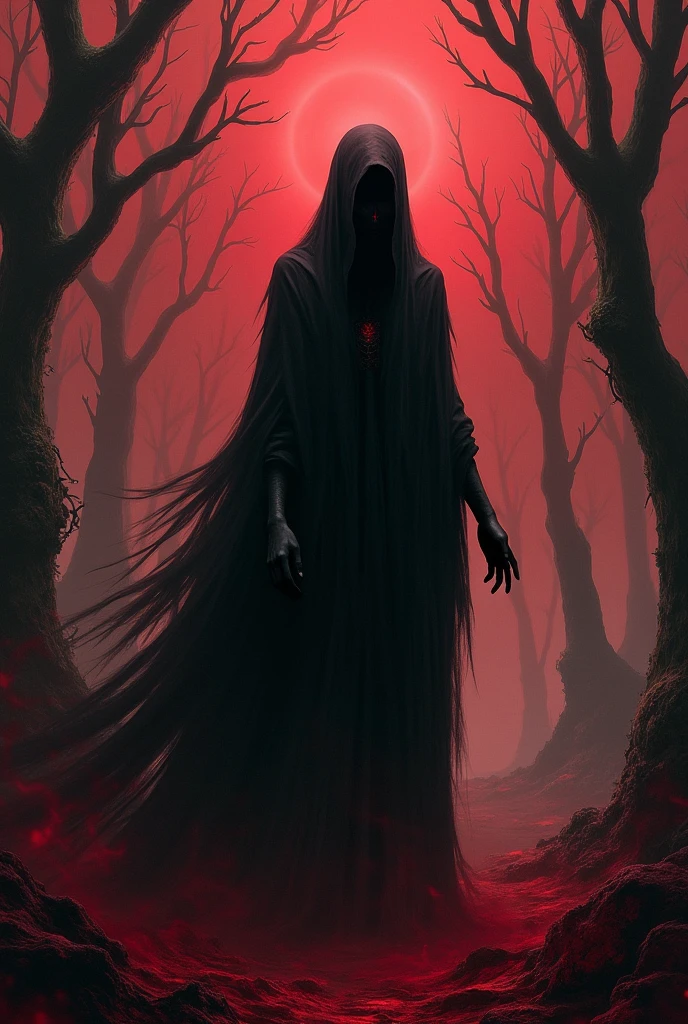 witch, dark surroundings, blood river, souls wandering the riverbanks, witch burning 