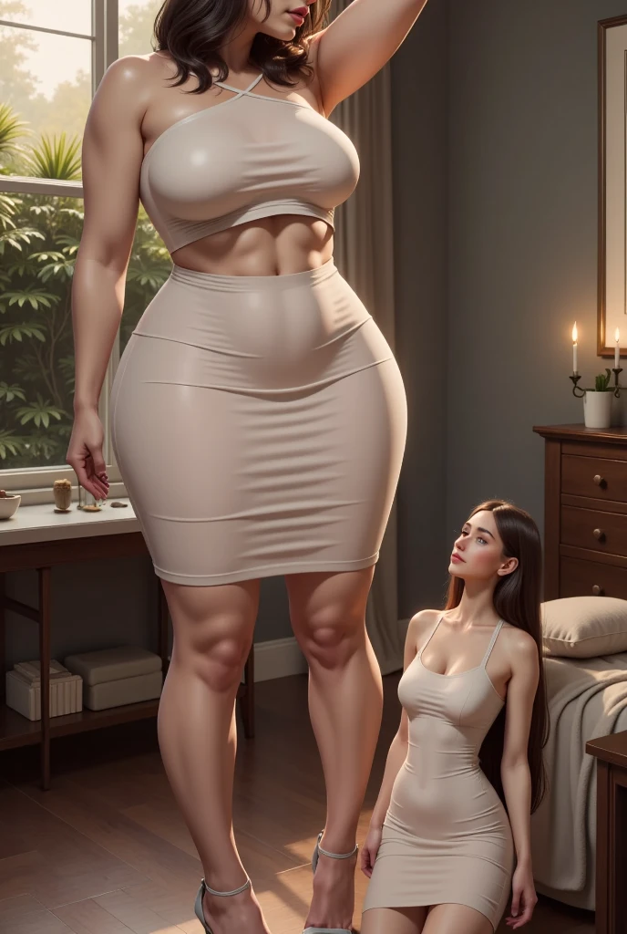 Full body , short hair, girl, 