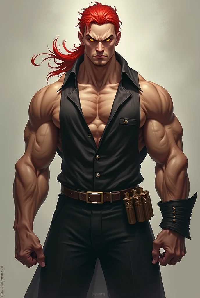 Create a conceptual image of what John Cena would look like as Hellboy.