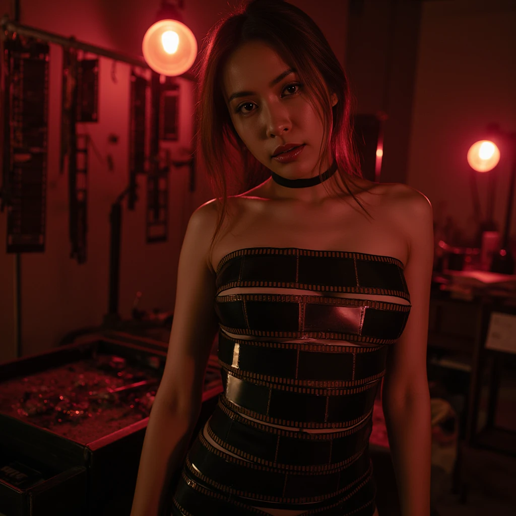 Best Quality, ultra-detailliert, absolutely resolution,48 years old Japan、beautiful mature lady、Touching the crotch、(stare at the viewer without expression)、Prostitutes、looking at the viewers、fishnet tights、realisitic、cowboy shot、Narrow and cramped room、Camisole、、Japan's Red Light District、((((Prostitutes))))、(deep in the night)、(Night view from the window)
