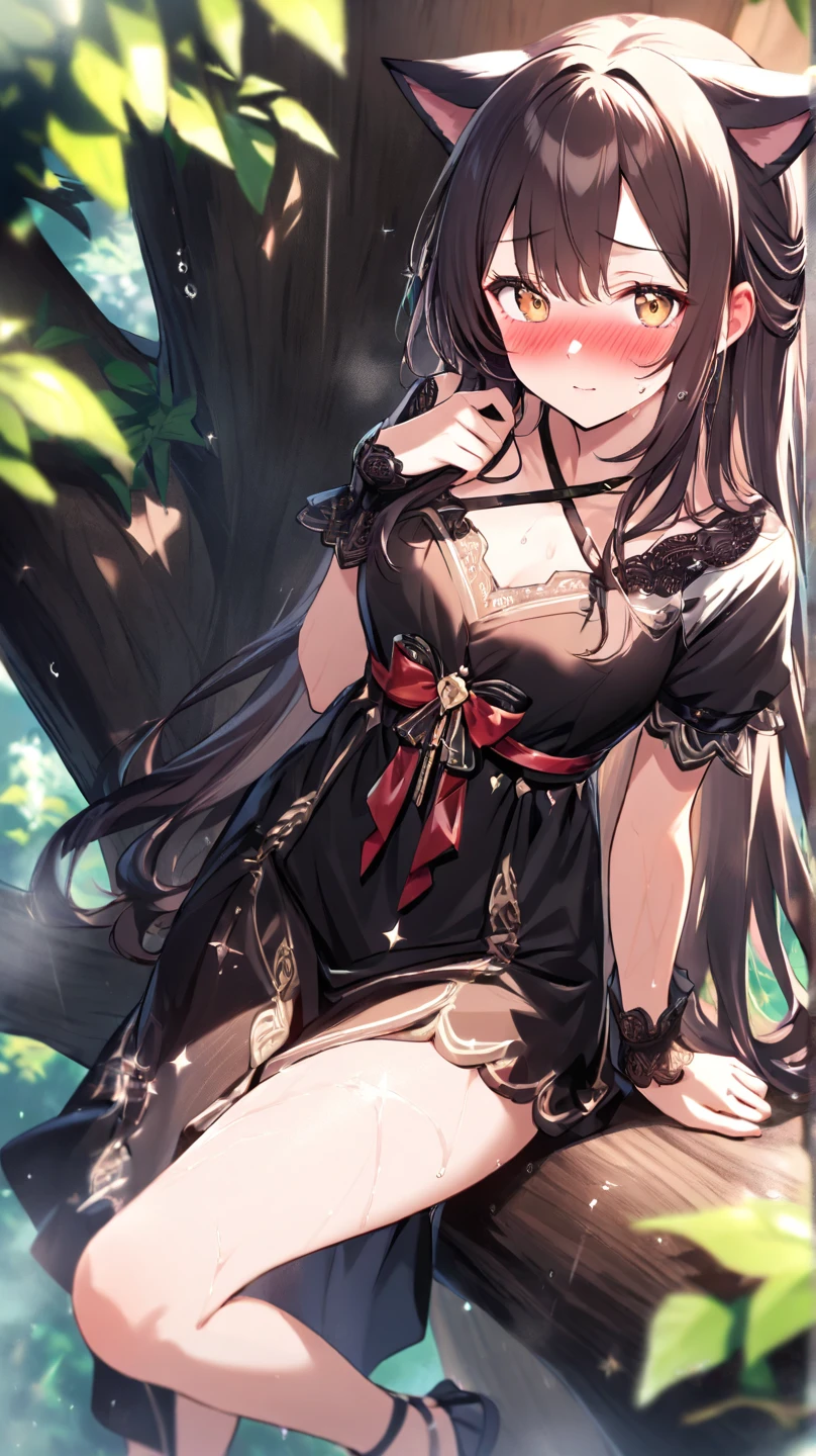 {{masterpiece}}, The best quality of life, 、Dark brown long hair down to the waist、Anime Girls with brown long hair, Cute female anime visuals,Anime full body illustration, Anime Moe Art Style, Anime characters, (Anime Girls)、(Green Eyes）、Expressionless adult woman、Small Necklace、((White background))、Black Bikini、Grey shorts、A light jacket、Green anklet、A woman standing in white sandals、Larger bust size