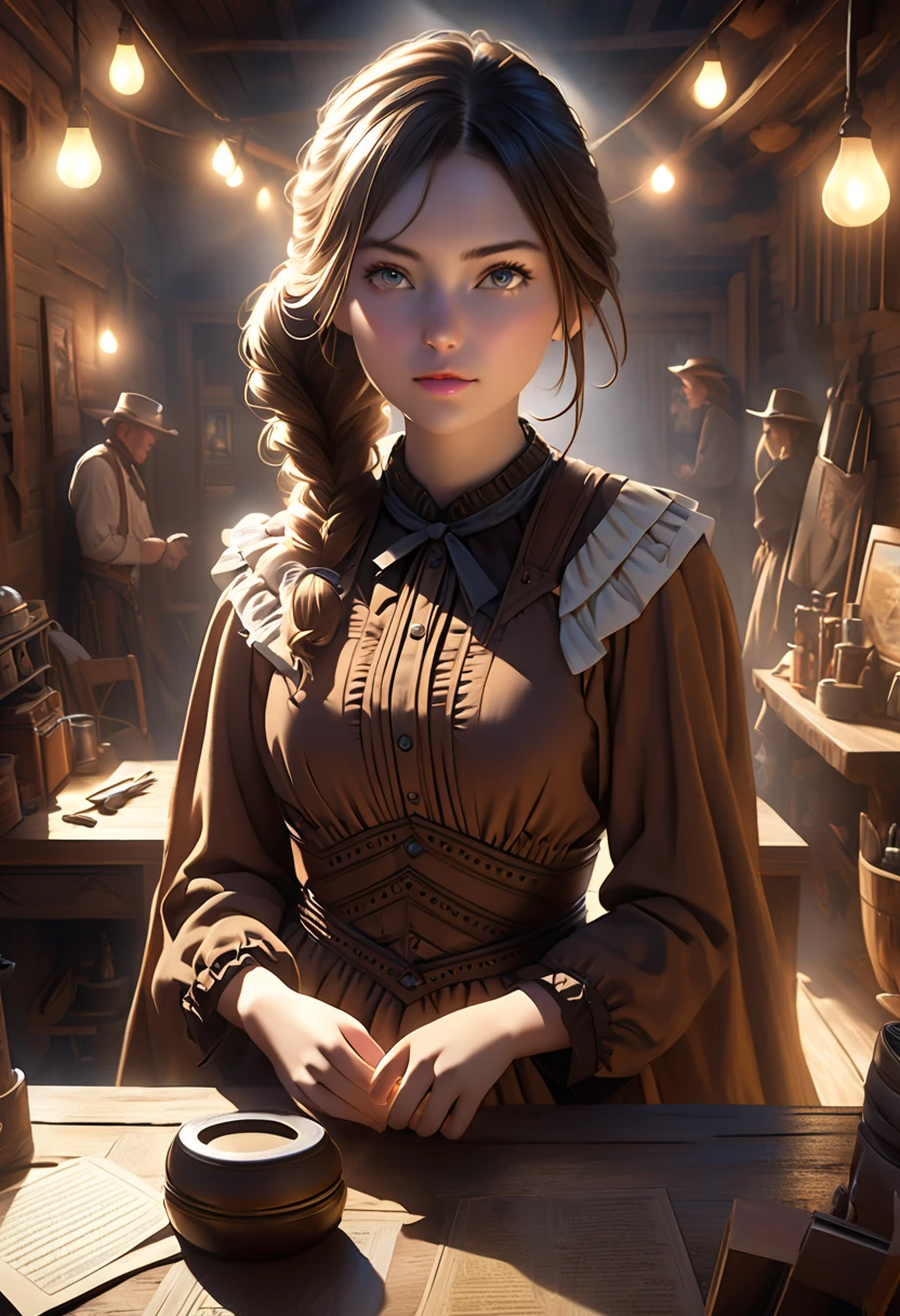 western cowboy style, cowgirl, photography, best quality, realistic, realistic, intricate details, (fine details), (intricate details), cinematic light, best quality backlight, clear lines, 8k, super high resolution, pureerosface_v1,