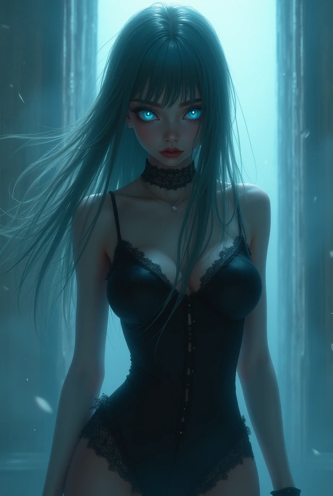 Description: The interior of a modern elevator, dimly lit to create a creepy atmosphere. A woman with long, disheveled hair and a haunting expression stands in the corner. Her eyes are dark and intense, adding to the unsettling feeling. The elevator's control panel is visible, with some buttons illuminated.
Keywords: elevator interior, dim lighting, scary woman, haunting expression, long disheveled hair, dark intense eyes, illuminated control panel