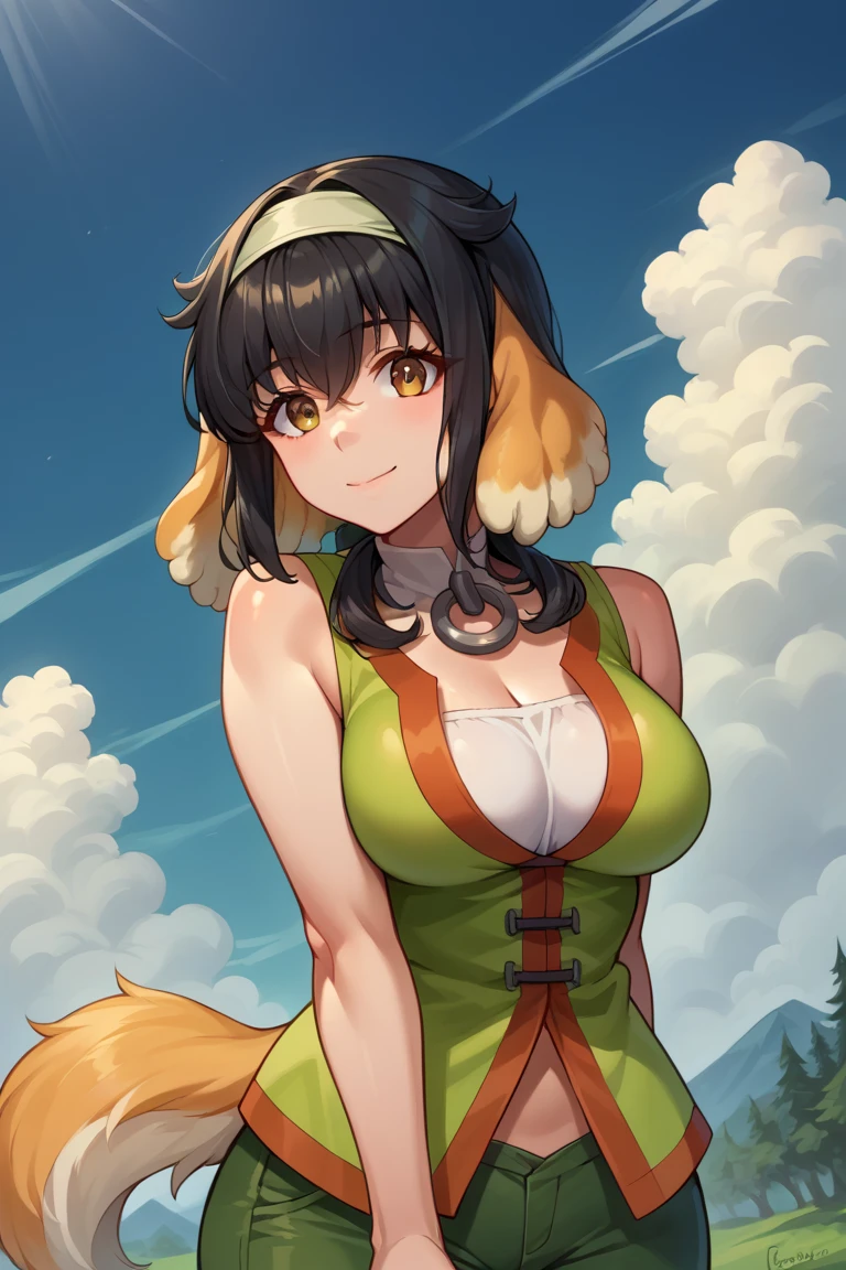 Anime, Slight Chubby, Medieval, in rags, Milf, in forest, bear girl, fur on boobs