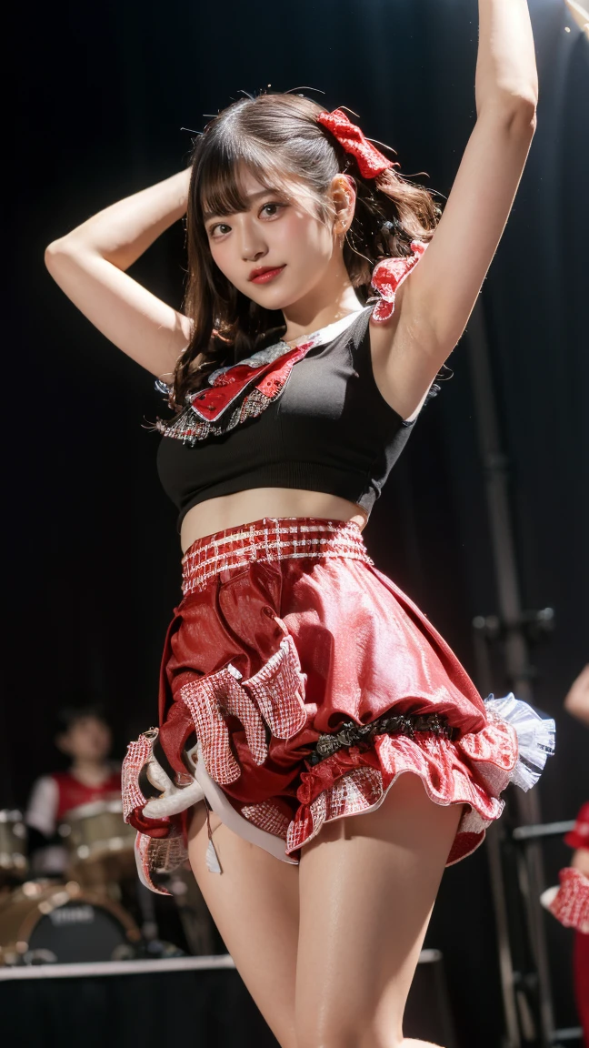 (((low angle shot from below)))、(((Lifting skirt while standing to show off panties to camera)))、(((Tiny red string panties、Cute)))、ultra-detailliert、masterpiece、top-quality、超A high resolution、8K high image quality、Photogenic clarity、A detailed eye、gradients、perfect anatomy body proportions ,hard disk、nffsw , Nikon Z9 80mm Lens 、masutepiece、Model Standing、独奏、Detailed panty patterns、Detailed and clear panty pattern、(((Bright red mini ruffle skirt)))、Tube top made of the finest silk material、High heels in bright red exquisite enamel material、Crouching、Opening legs、(((panties off)))、(((Lift skirt hem)))、panties focus、(((Beautiful alignment and snow-white teeth)))、(((Lift the skirt wide,、Show your panties to the camera)))、Ultra slim body Gcup bust、Body shape of slim model、Beautiful posture、、No bra、sexypose、Blonde twintails、、Looking at the camera、