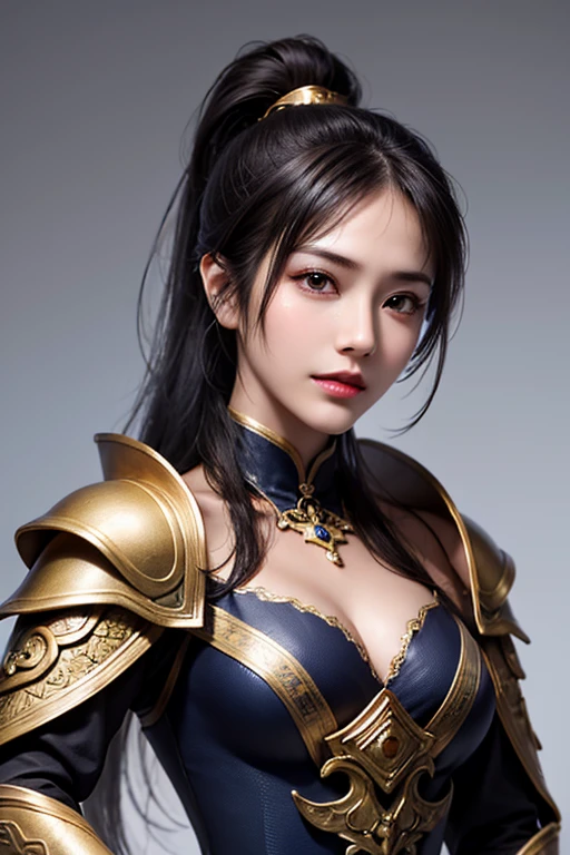 (masterpiece), (Very complicated:1.3), (Realistic), Portrait of a muscular bodybuilder girl, ((((Medieval Armor:1.6 Black and Gold Breastplate, Perfect Chainmail)), The wind is blowing [Blonde:Black Hair:0.6], [Flat Chest:Large Breasts:0.6], From below), tattoo:1.0), Metal Reflection, Upper Body, Outdoor, Strong sunlight, Distant Castle, Detailed professional photos of beautiful women, (Dark shaven hair with short undercut, Dynamic pose), Sharp focus, dramatic, Awards, Cinema Lighting, Volumetrics dtx, (Film Grain, Blurred Background, Blurred foreground, Bokeh, Depth of written boundary, sunset, comminicate, blackiron Perfect Chainmailリボン), 8K