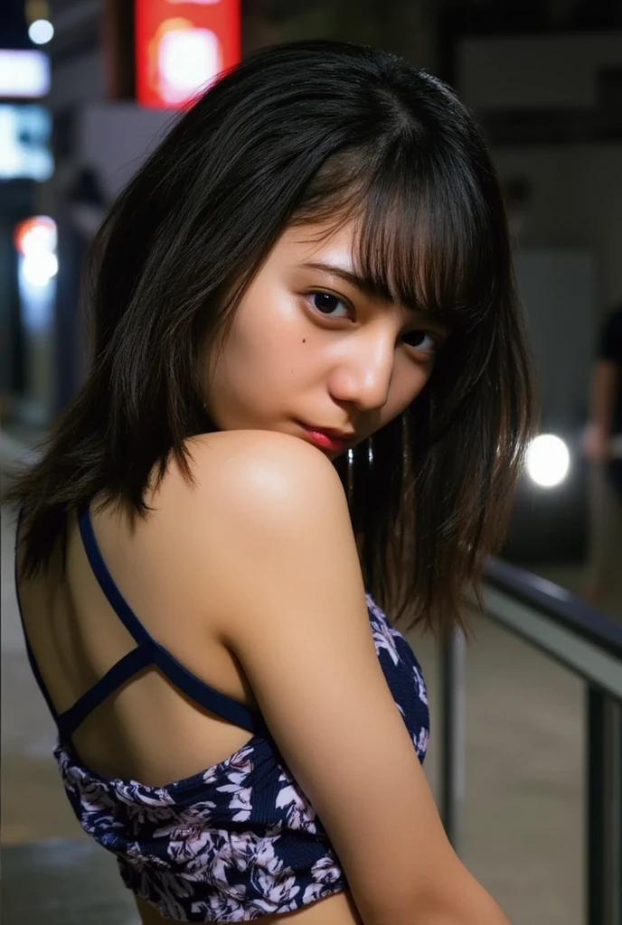 1girl, woman, masterpiece, best quality, highest quality, cinematic lighting, (volumetric lighting), extremely detailed CG unity 8k wallpaper, focused, 8k wallpaper, extremely detailed, ultra realistic, photorealistic, sharp focus, absurdres, (HDR:1.2), (high contrast), photograph, detailed and intricate, instagram, portrait, highly detailed, digital painting, artstation, concept art, smooth, sharp focus, illustration, cinematic lighting, (natural tight breast), (whole body:1.3), knit strap tank top, (sitting on a bench), (beautiful thighs), mini skirt, (full body), looking at the viewer, thighs, (HQ skin:1.4).