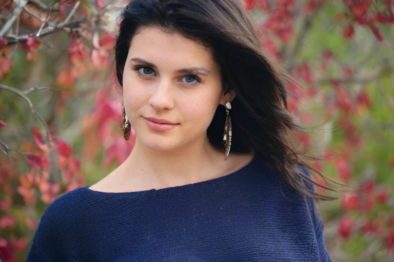 super high resolution (high angle shot:1.3) photo full body shot of milli3 woman with dark long hair smiling,eyeshadow and lipstick, intimate photo while looking at camera,wearing sweater,(highly detailed skin:1.2),(pores:1.2),(sweaty skin:1.3),gloomy,volumetric lighting,at night,dimly lit,(surreal dramatic lighting shadow)