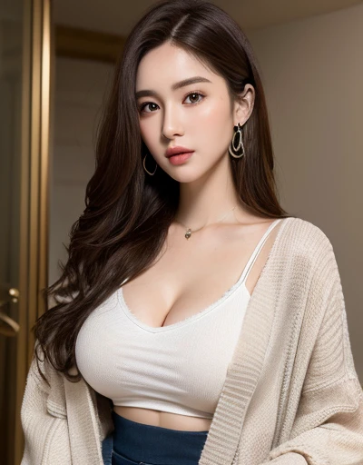 zzang -6500-v1.1、(Raw photo:1.2)、(フォトreal)、beautiful details、(real:1.4)、big breasts、big breasts、ighly detailedな目と顔、beautiful detailed eyes、in a hotel room、(Neat white dress、long sleeve:1.2)、(超realなパンスト、high heels)、huge file size、High resolution、very detailed、highest quality、[masterpiece:1.6]、illustration、ighly detailed、nffsw、finely detailed、highest quality、8k wallpaper、cinematography lighting、1 milf、43 years old、 perfect body shape、cute droopy eyes、beautiful eyes、Pieckfinger、((masutepiece))、highest quality、1 milf、eye shadow、Portrait、((full body shot:1.4))、((Super long brown hair:1.4))、(loosely wavy hair:1.3))、((melancholy look、expression of ecstasy:1.3))、((gold necklace_big earrings:1.2))､((arching one&#39;s chest greatly:1.3))