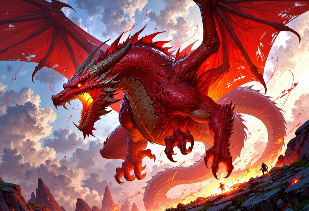 Highly detailed 4k dragon made of red flames.,baby dragon