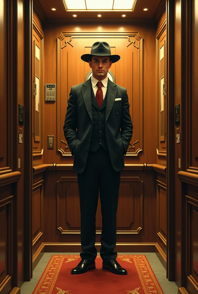 (best quality,4k,highres,masterpiece:1.2),ultra-detailed,realistic,photorealistic:1.37,A bank robber in the 1950s,with his face partially hidden, wearing a fedora hat and a long trench coat,pocket watch, holding a gun and a bag of money, sneaking out of an old-fashioned bank vault with golden light illuminating him and casting dramatic shadows,vintage sepia-toned cinematic effect,stunning composition with a dynamic perspective, vibrant and colourful scenery, classic cars parked outside the bank,people on the streets astonished.