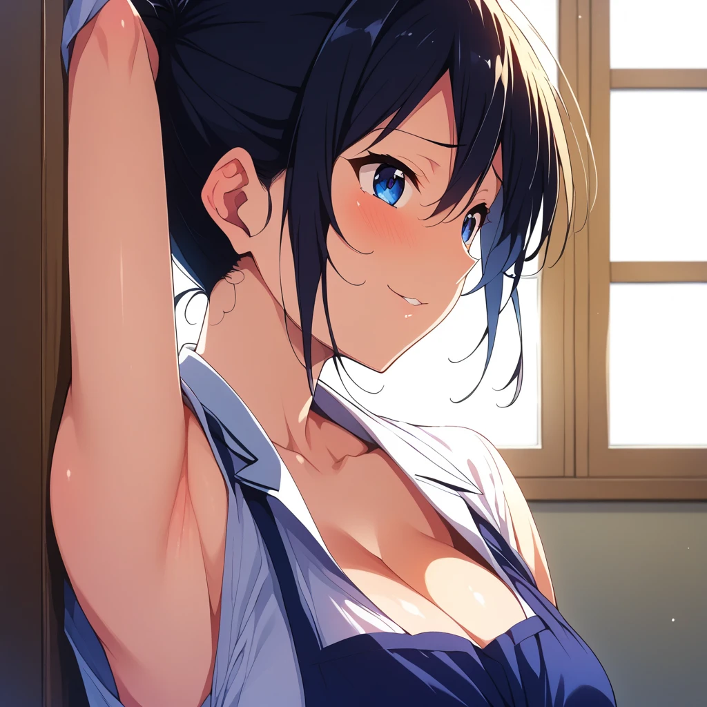 (((masterpiece))),fuyumi itadori, Anime girl characters, 1girl, solo, looking at viewer, medium hair long sleeves, cleavage, bigger breasts, closed mouth, collarbone, jacket, open clothes, open jacket, blue jacket, ground vehicle, sports bra, tall girl, horny, big ass, beautiful face,Charming,  anime visual of a cute girl, screenshot from the anime film, & her expression is solemn, ahegao face, in the anime film, in an anime, anime visual of a young woman, she has a cute expressive face, still from anime, perfect breasts, she is tall, All bodies visible, ahegao face, the face is ahegao, she is horny, A perverted face, she so perverted, she smile so perverted, hd picture, 4k quality, details of the face is so good,bigger breasts, 