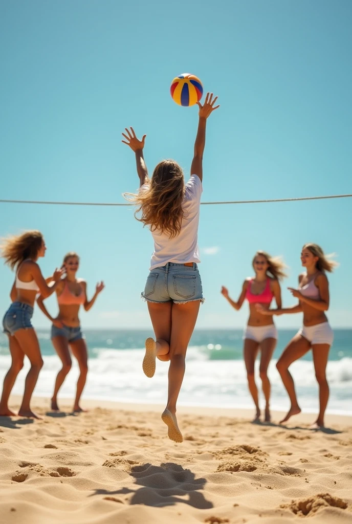 18 year old blondes play naked volleyball, ((no clothes)),wet,sweaty