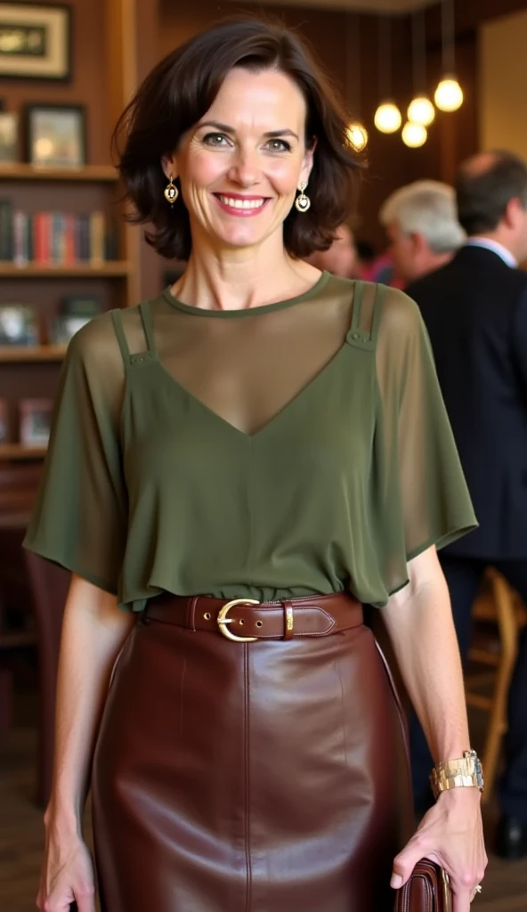 1 girl, photorealistic, realistic, her name is Elise, middle age, a 45-year-old woman with gray hair, body of 45-year-old woman, wrinkles on her face and body, Alpine woman, ((dark brown hair, short hair))), smiling,(((dynamic pose))), nudity, (((The quiet mountains are shrouded in a sea of mist.,Stunning sunrise casting warm hues,Beautiful flowers bloomed in front of us.,The atmosphere is dreamy and peaceful.,Beautiful landscape of Thailand,Harmony between nature and humanity))), (((she choose a cropped corduroy jacket is tailored with a slightly boxy silhouette, featuring a plush texture and a rich color like brown. Its cropped length accentuates the waistline and adds structure to the ensemble. There is no top beneath the jacket, she paired it with color black high-waisted cycling shorts in a sleek, stretchy fabric that conforms to her figure))), (((boobies)))