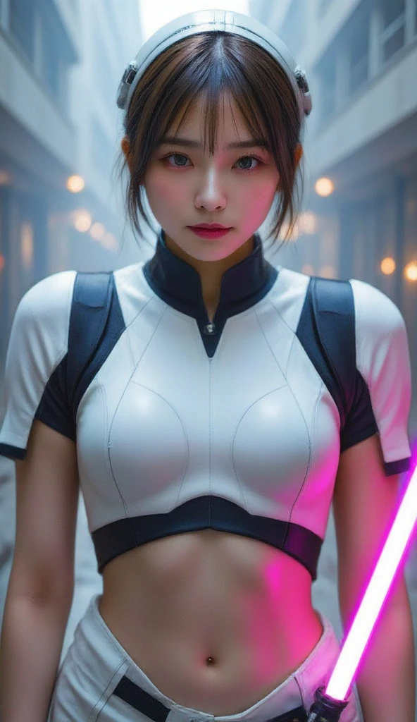(1girl:1.3), Solo, (((Very detailed face)))), ((Very detailed eyes and face)))), Beautiful detail eyes, Body parts__, Official art, Unified 8k wallpaper, Super detailed, beautiful and beautiful, beautiful, masterpiece, best quality, original, masterpiece, super fine photo, best quality, super high resolution, realistic realism, sunlight, full body portrait, amazing beauty, dynamic pose, delicate face, vibrant eyes, (from the front), cameltoe , red and black color scheme,very detailed city roof background, rooftop, overlooking the city, detailed face, detailed complex busy background, messy, gorgeous, milky white, highly detailed skin, realistic skin details, visible pores, clear focus, volumetric fog, 8k uhd, DSLR, high quality, film grain, fair skin, photo realism, lomography, futuristic dystopian megalopolis, translucent,huge ,tight shorts,visible nipples, poki nipples.