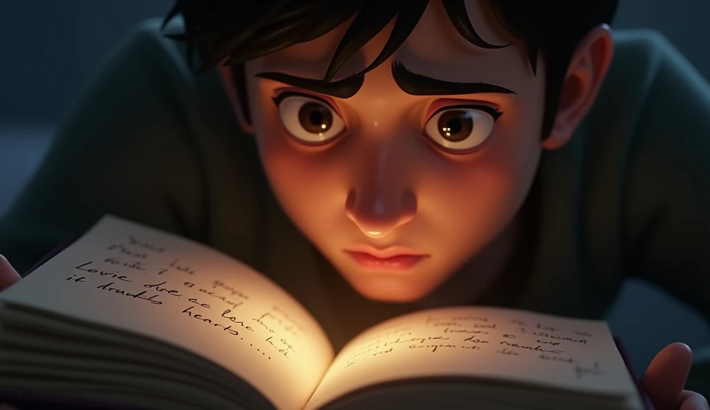 prompt (Spanish): Mateo, hidden behind a bookshelf, He looks at the children with a worried expression.
prompt (English): Mateo, hidden behind a shelf, watches the children with a worried expression.