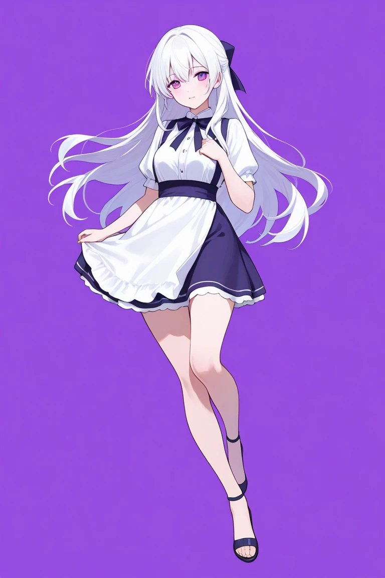 (Long black hair,Straight Hair,Air bangs),(innocent,Big aqua eyes,like a gem),(Medium chest,White skin),(Wearing a white belly shirt,and white panties,Show skin on hands and thighs),(The overall length of the dress should not exceed the thigh,You should be able to see the curve of your thighs,Highlight your figure),(Only above the thigh,Stand up straight,Put your hands behind your back),(The expression looks a little shy,but with a smile),(light black background)