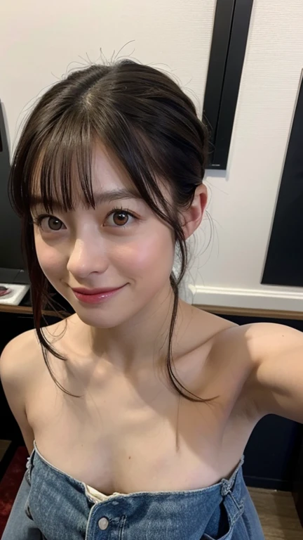 4-0 year old beauty，Perfect Eyes，Short cut with smooth and shiny hair、Her hair is light pink、Realistic 3D images、Brown Skin，Bust is very very very small、Full body nude images、The background is the bedroom、High resolution、high resolution、A seductive pose with her hair brushed back、high resolution写真、Her lips are a light orange color with a lustrous shine.、Hairless genitals、Clear, sharp images of the lower body、Masterpiece 8K、