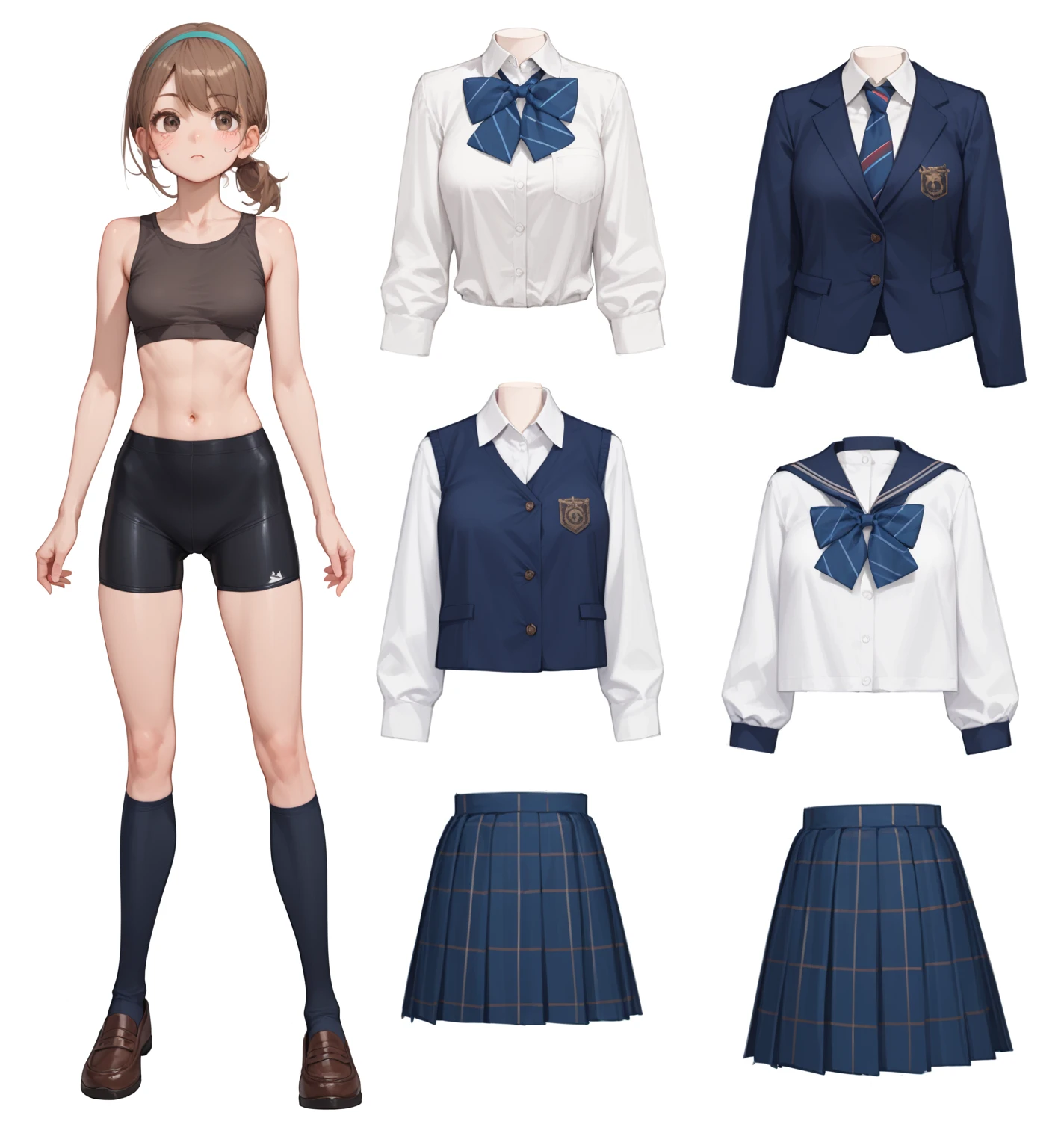 paper doll anime character poses of a woman in black spandex shorts with uniformes, magic school uniform, magical school student uniform, jk uniform, magic uniform university, hyperrealistic schoolgirl, magic uniform, a hyperrealistic schoolgirl, realistic schoolgirl, kantai collection style, blue uniform, school uniform, realistic clothing, beautiful anime high school girl, anime set style, sailor uniform