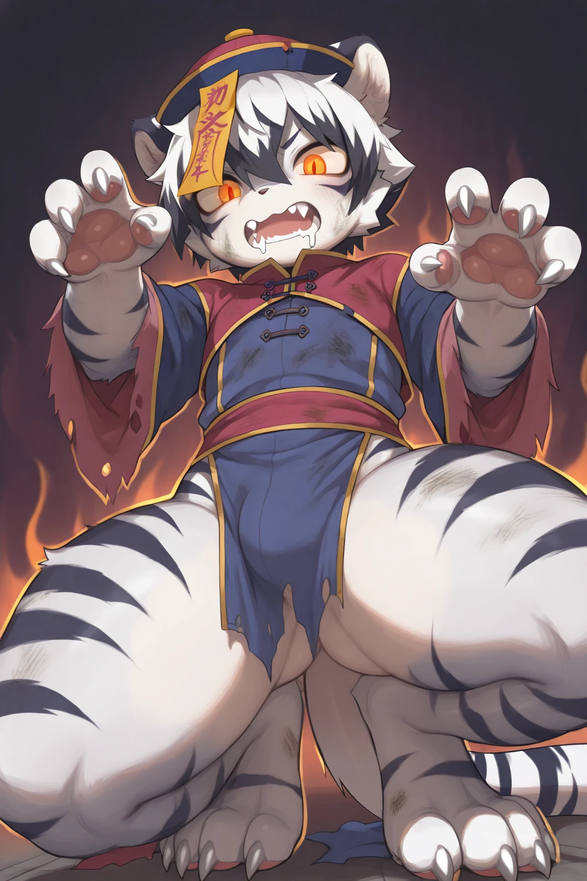 Penis,male,tatami room background,white tiger,rough expression,long hair,naked,scarf,Ninja,long hair,intoxication,somnolence,serious expression,penis,everyone's penis,hip,Lots of crotch hair,sweating,Rough breath,anal sex,Odd Eye,doggy style