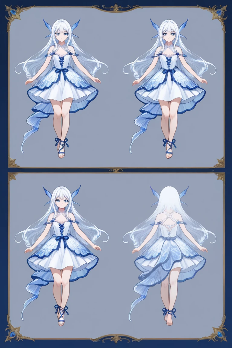 Gray Hair、Ice Fairy、Full body view