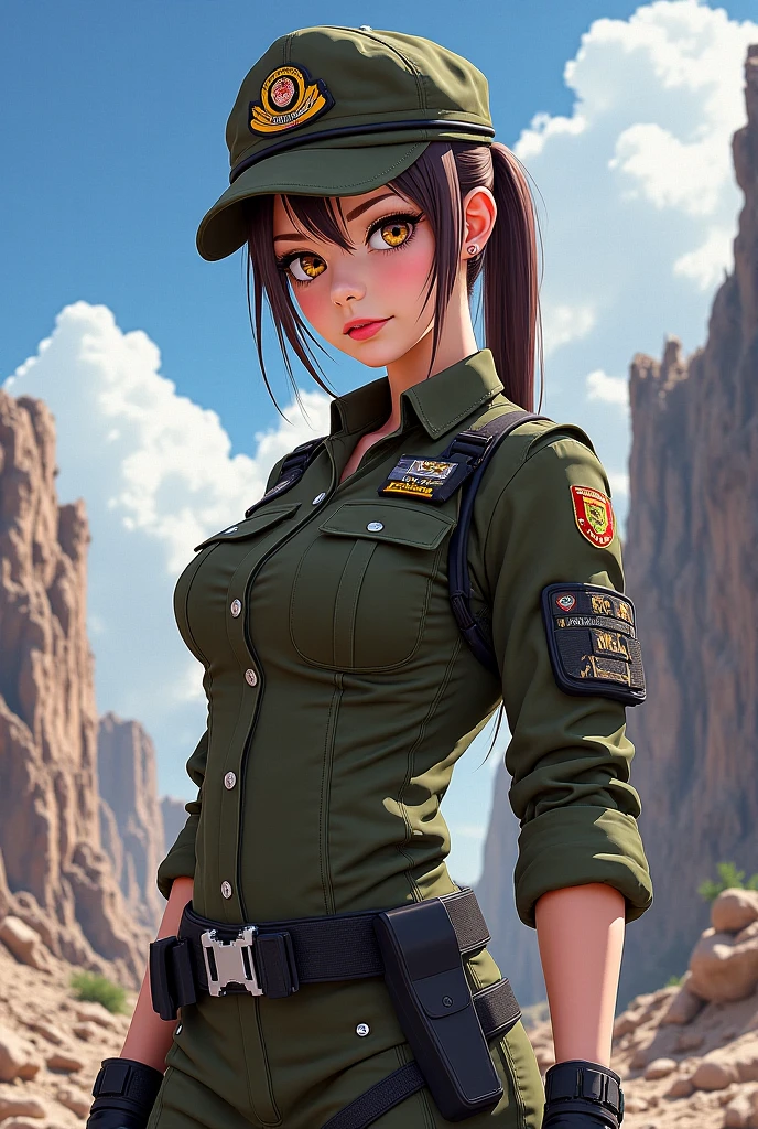 Rear view, 1mulher 20 anos, Max Resolution, lines sharp, Esculpido,militar cinza, usando um capacete de soldado, Beautiful,( Corpo Perfeito:1.4), red hair, Corpo Perfeito, cintura fina, cintura fina, seios grandes, coxas finas, fundo da selva, Armored Vehicle, flying fighters, military robot dog, (uniforme camuflado cinza:1.4), calcinha apertada, head to toe, altamente detalhado, high resolution, perfect hands, Rear view, traseiro, camuflagem, 8K mais detalhado.Motor irreal:1.4,UHD,melhor qualidade:1.4, fotorrealista:1.4, textura da pele:1.4, obra prima:1.8,obra-prima, melhor qualidade,Objeto de objeto], (detailed face features:1.3),manos Detalhado,Ultra-detalhado,ojos detalhado, (Fundo da selva Folhas grandes:1.4),giant trees with moss,