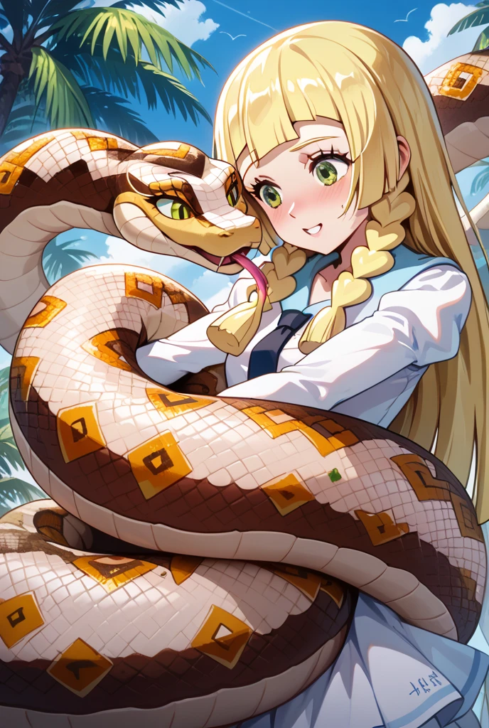 (masterpiece), best quality, expressive eyes, con, torn purple dress, looking down, bottomless, surprised, hanging from tree, blonde hair, big ass, (ass bitten by crocodile)