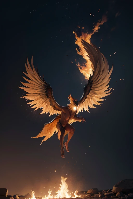 A very psychedelic fire phoenix