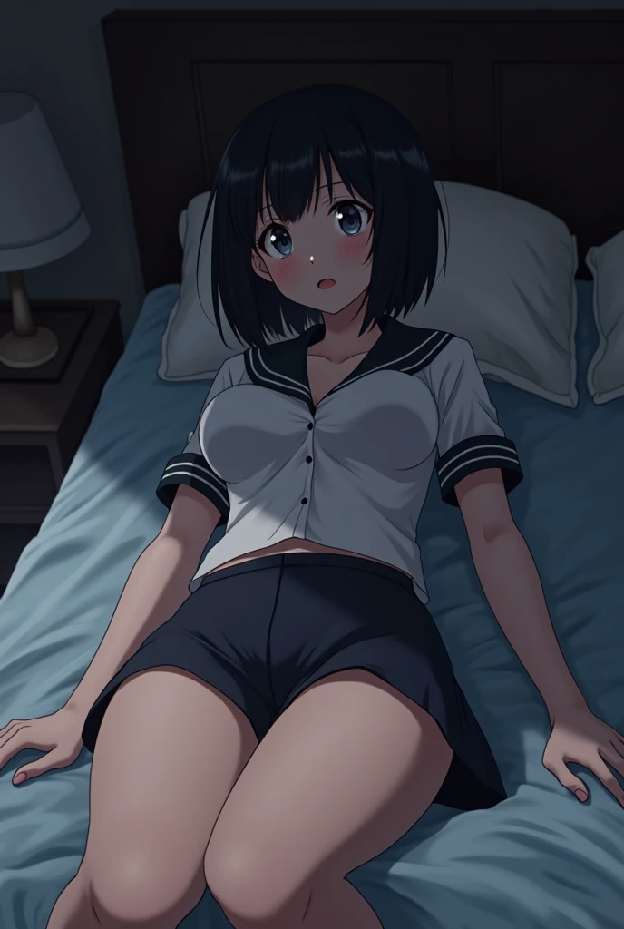 Rikka, A-line skirt,sexy girl,bed room ,on the bed,Beautiful slender legs,Big breasts,porn,female underwear,girl friend sex,Beautiful, long legs,obscene