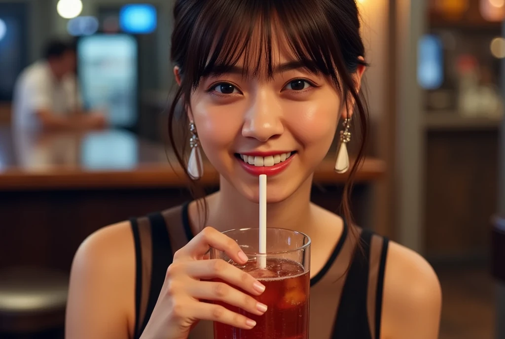 ((Best-quality, Masterpiece, Ultra-High-Resolution, (Photorealistic:1.4), Raw Photo, depth of field, professional lighting)), 1girl, 15-years-old, the most famous Japanese idol, having fun at drinking-party, (wearing summer-clothes with cute-design), (((extremely heavily intoxicated, out of control))), (extremely cute face drunk with alcohol, (extremely cute and extremely big eyes drunk with alcohol), extremely beautiful hair, (extremely beautiful skins drunk with alcohol), extremely cute long-eyelashes, extremely cute lips)