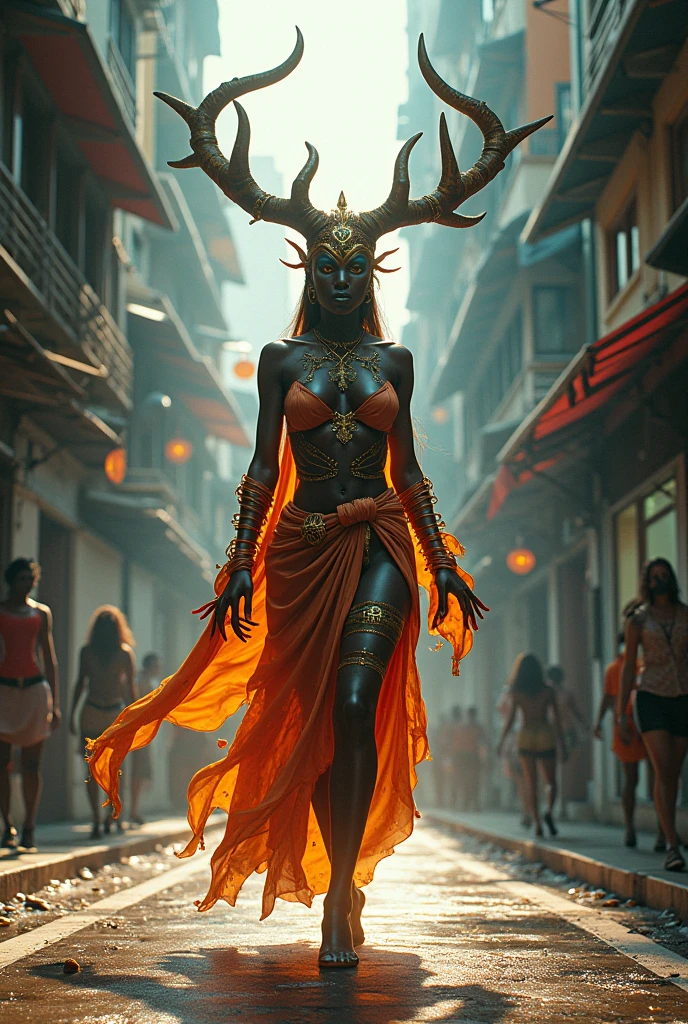 A high-resolution brightly lit photorealistic photograph of a tech wear shaman wearing shamanic ornaments and face mask with criptic signs glowing on the fabric standing by an ancient rain forest temple ruins glowing with criptic symbols of tribals and alienish paterns on the tree trunks glowing in different uv colours smog and misty fog in the atmosphere broken ruins of ancient goddess skulptor glowing in uv colours The photograph is styled like a high-end lifestle Movie hdr32 k this orignal image octate render unreal lightings, highly detailed , photo realistic , unreal engine 5, depth of view, add noise, Effet de vent:1.9,Effets de nuage:1.2,Rendu complet,Encaustic painting,flammes, epic, dawn, dramatic lighting, dim light, bokeh, The photograph has a light bright happy feel. Use a high-resolution 16k camera with a 2:3 aspect ratio, a raw style, and a quality setting of 2 to capture this vibrant scene . 32k, full ultra hd, high resolution, photorealistic, natural lighting, ultra realistic photo, high quality, HDR, high resolution, smooth and delicate skin, noble and elegant, ultra-realistic photography vibe, shot with Canon camera, intricate details, 32k --ar 16:9 --s 750 --v 6.1