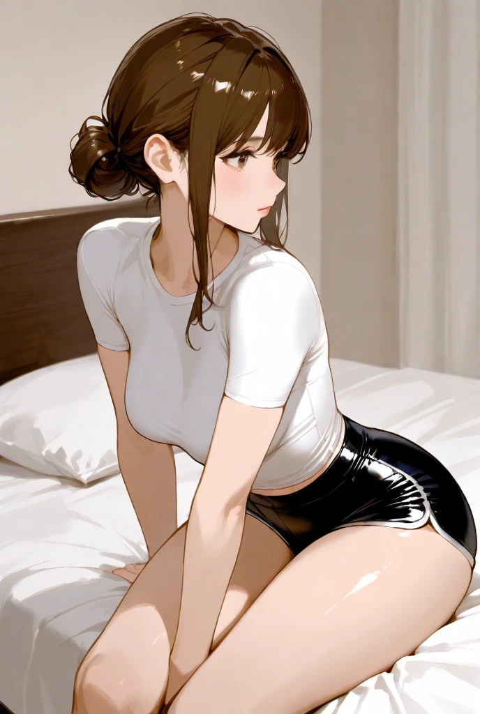 (1 chica, solo, alone), (Marin kitagawa ) (pelo rubio, cabello largo 2 tonos, ojos rojos), ((solo, (1 mujer, ((Busto grande)), pink lipstick, ojos negros), extremadamente detallado, Soft ambient lighting, 4k, ojos perfectos, una cara perfecta, Perfect lighting, a 1 chica)), ((physical fitness, cuerpo bien formado, athletic body, Cuerpo tonificado)), ((Camisa blanca, falda de ajedrez muy corta, Calcetines hasta el muslo blancos, Tirantes, tacones altos))