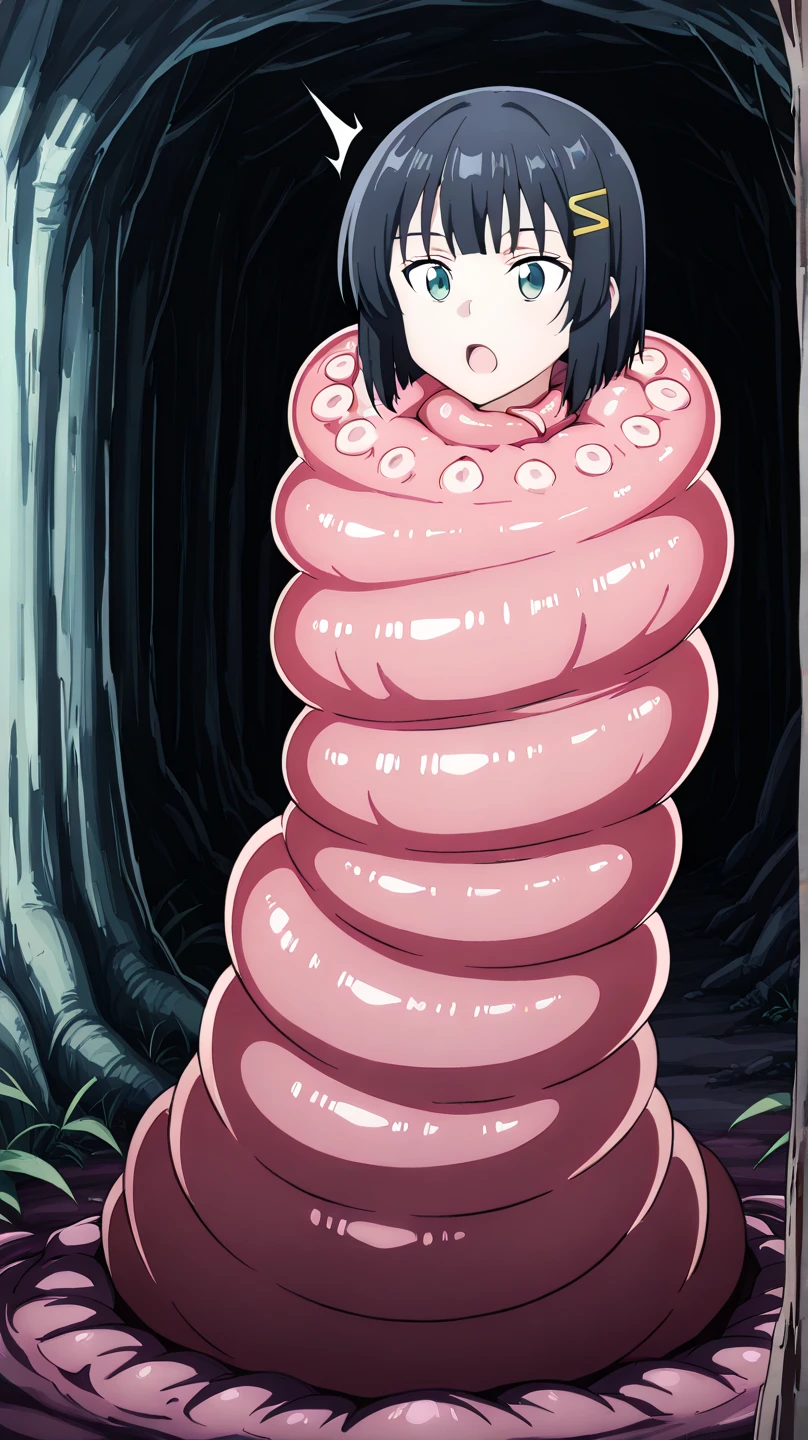 (((little fairy girl))) , (((woman))) , (((small in height))) , ((Completely naked)) , (((Short eyebrows))) , tanned , (((Very small in stature))) , ((small breasts)) , ((black hair)) , (short hair) , (((climaxing))) , (((cheeks are red))) , (((Climax ahegao)))) , ((cross-eyed)) , front , (((Black eyes))) , (Are thin) , (whole body facing forward) , cave , 2D , (((Tentacles inserted into genitals))) , ((With legs apart)) , big nipples , ((Tentacles and sexual activity)) , (pregnancy) , ((sexual act)) , ((legs open)) , sitting , M-shaped spread legs