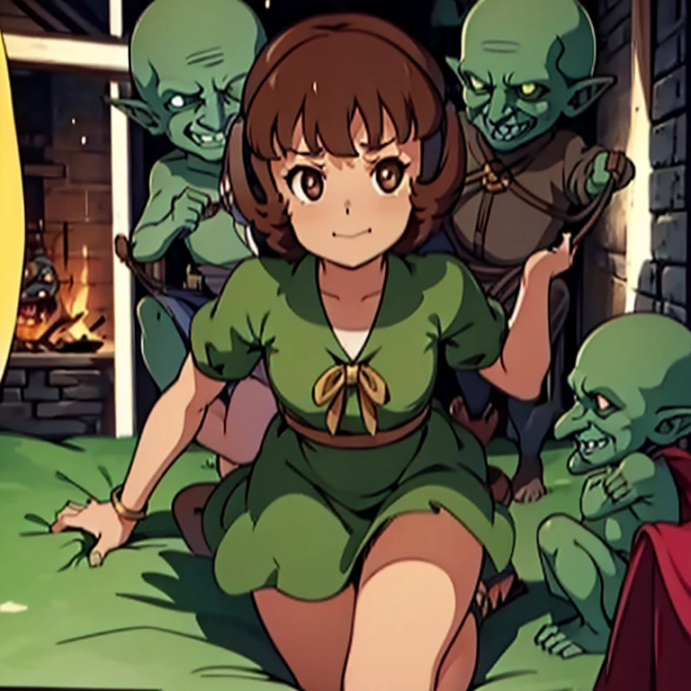score_9, score_8_up, source_anime, 1girl goblin, large breasts, ikuchan, (red hair), in a cave, torches, nude, wide hips, pussy, (detailed and thick red pubic hair), red hair, ((ranma-chan)), one pigtail, sweat, slender waist, wide hips, big ass, spread legs, voluptuous, sex, thrusting, motion lines, vaginal penetration, sex, penis, male goblins, ((goblin)), bouncing breasts, (pussy juice), sex, uncensored, big veiny detailed penis, detailed pussy, ((pink pubic hair)), anal, double penetration, (double penetration), group sex, anal and vaginal, gangbang, multiple male goblins, (thrusting), motion lines, big ass, deep and hard sex, (hairy pussy), (female goblin), detailed cave, background, breeding, grinning goblins, ((goblin penis), inside a cave, stone walls, sandwiched between two goblins, small male goblins, pain, rape, (screaming), (((tears))), crying, gangrape, pain, goblin breeding pit, multiple goblins, human fighter girl, ((human girl is being raped)),