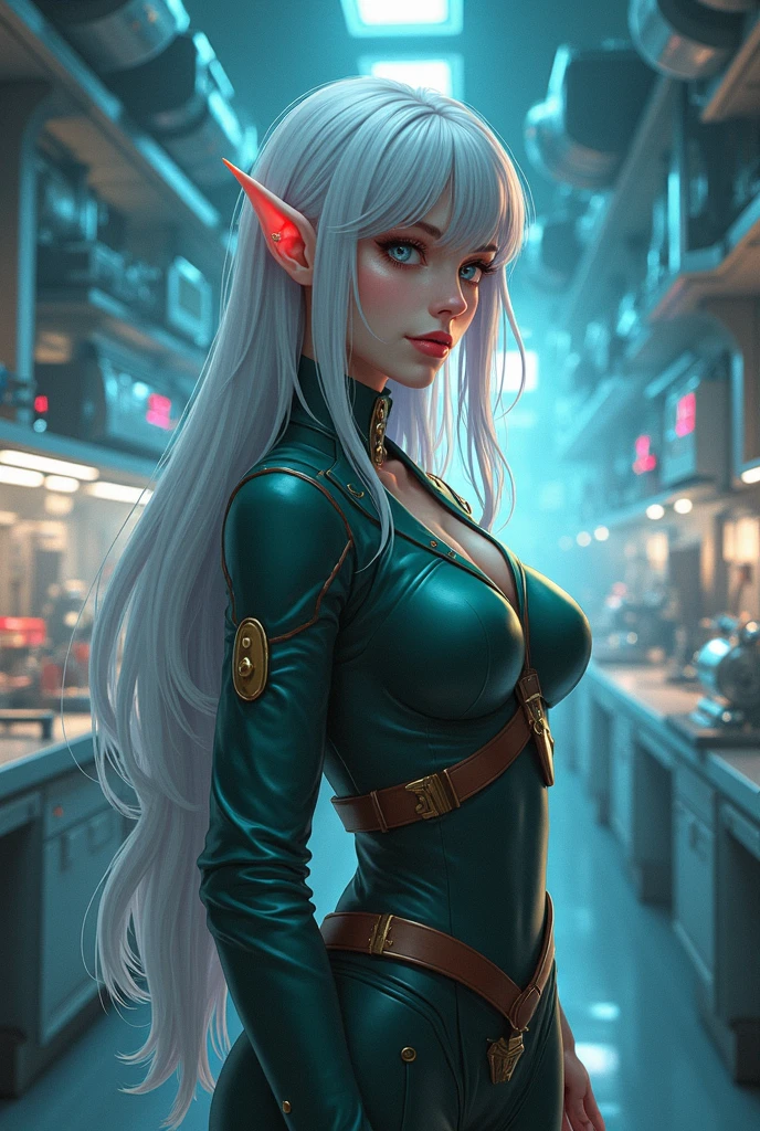 (masterpiece:1.1), (best quality:1.1), 1girl, Real light and shadow, anime face, 4k, 8k, wallpaper,epic, detail texture, Paya, elf ears, pointy ears, White hair, (blue eyes:1.5), ((((white hair:1.35, long hair)))),intricate eyes,beautiful detailed eyes, (symmetrical eyes,big eyes:1.5,(((lustrous skin:1.5,bright skin: 1.5,skin tanned,shiny skin,very shiny skin,shiny body,plastic glitter skin,exaggerated shiny skin,illuminated skin))),(detailed body,(detailed face)), cute, erotic,daring, jersey, number zero, basketball uniform, blue shorts, orange trim, shirt tucked in, from behind, tired, parted lips, looking at viewer, room, wooden wall, wooden floor, (Beautiful, small Breasts:1.2), natural breasts, best quality, masterpiece, very aesthetic, dress, jewelry, flower, wedding dress, veil, necklace, elbow gloves, smile, looking at viewer, (dynamic pose:1.0),happy,smile,(centered,scale to fit dimensions,Rule of thirds), highres,sharp focus,(ultra detailed,extremely detailed),(photorealistic artwork:1.37),(extremely detailed CG unity 8k wallpaper),(((vibrant colors,vibrant theme))),(intricate),(masterpiece),(best quality),