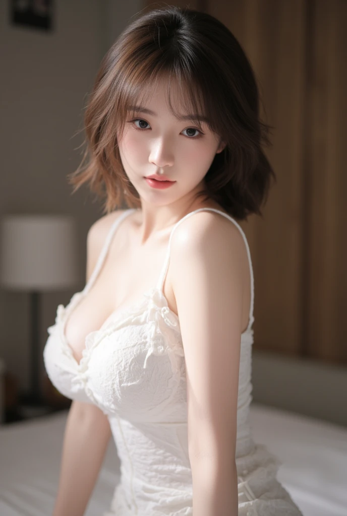(((Very small breasts)))、(8k、RAW Photos、Highest quality、masterpiece:1.2)、(Realistic、Realistic)、1 girl、short hair、(((Very small breasts)))、Lots of eyelashes、Glowing eyelids、skeletally correct、(((very light pink nipples)))、(((Upper Body)))、(((Please lift your bra)))、(((Nipples are visible)))、OL、uniform、(((Push your bra to the side)))、(((I can see her boobs)))