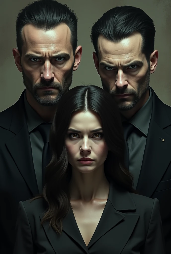 A small mafia organization of 7 people where there are 3 men and 4 women. In the center are the leaders who are a couple in love, The leader is a beautiful 25 year old woman. The organization is called Mafia Sicilia with a small logo in the background