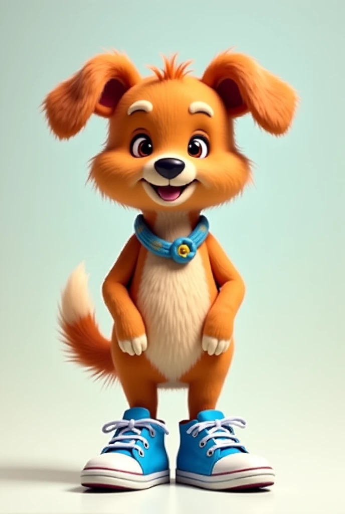 "A funny dog wearing shorts, looking playful and cheerful. The dog is standing on its hind legs with a happy expression. The shorts are bright and colorful, fitting the dog comfortably. The background is simple, making the dog the focus of the image."